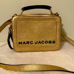 Metallic Gold The Box by Marc Jacobs with detachable shoulder strap